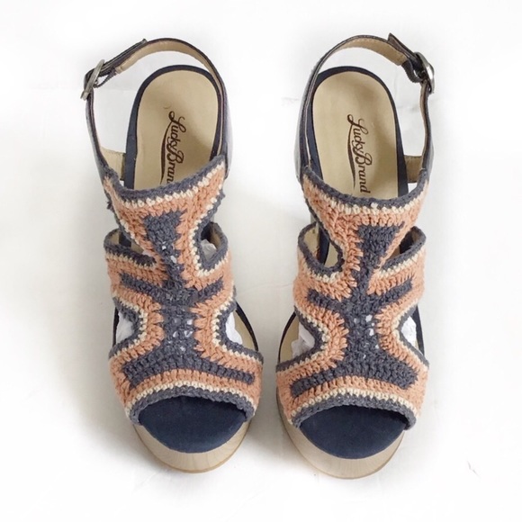 Lucky Brand-Riverr Crocheted Platform Wedge Sandal - Picture 3 of 8